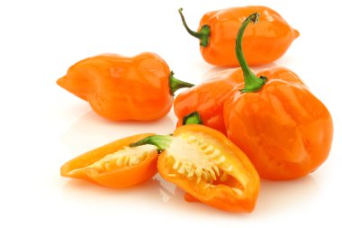 Spicy hot cut adjuma peppers(Capsicum chinense ) clipart