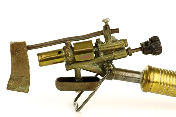 Vecchio strumento di saldatura in ottone — Foto Stock