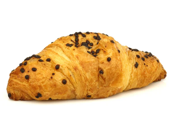 Chocolate sprinkled and filled fresh croissant — Stock Photo, Image