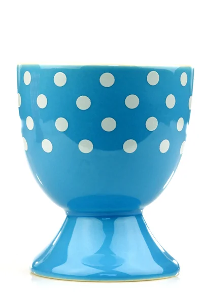 Colorful and decorated blue and white egg cup — Stock Photo, Image