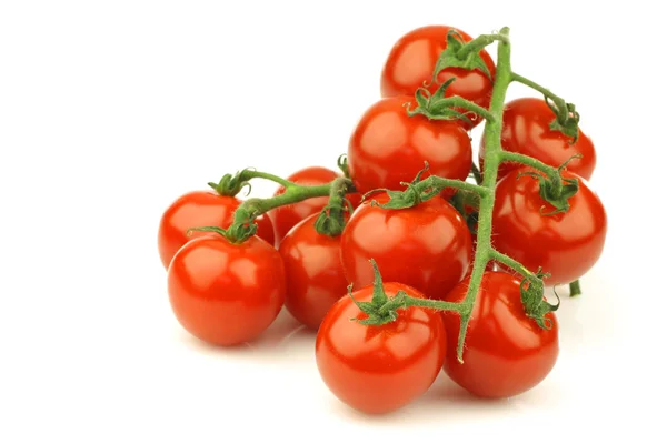 Tomates cherry frescos en la vid —  Fotos de Stock