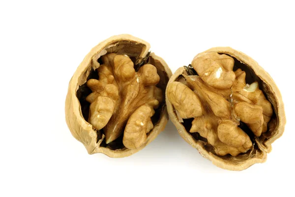 Two opened walnut halves — Stock Photo, Image