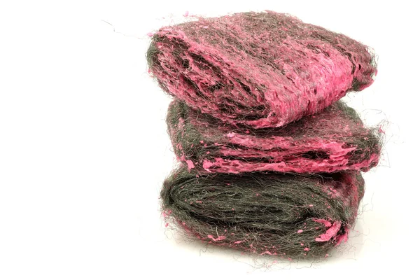 Cuscinetti per sapone abrasivo in lana d'acciaio — Foto Stock