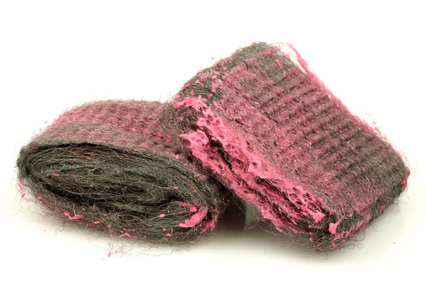 Cuscinetti per sapone abrasivo in lana d'acciaio — Foto Stock
