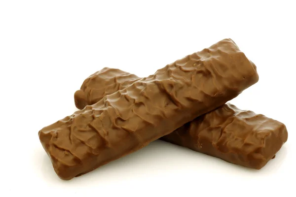 Dos barras de muesli cubiertas de chocolate —  Fotos de Stock