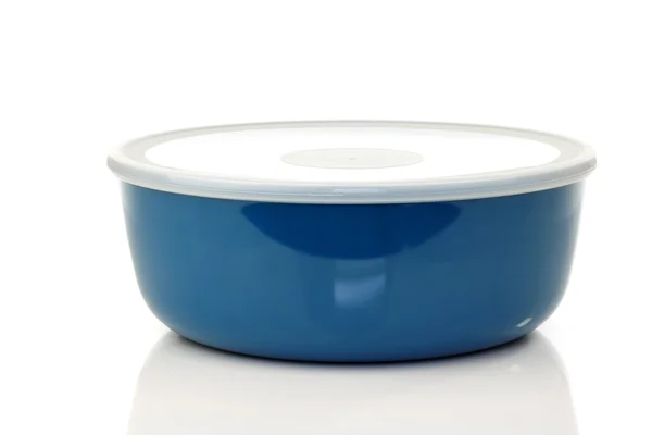 Modré plastové nádoby pro skladování potravin — Stock fotografie