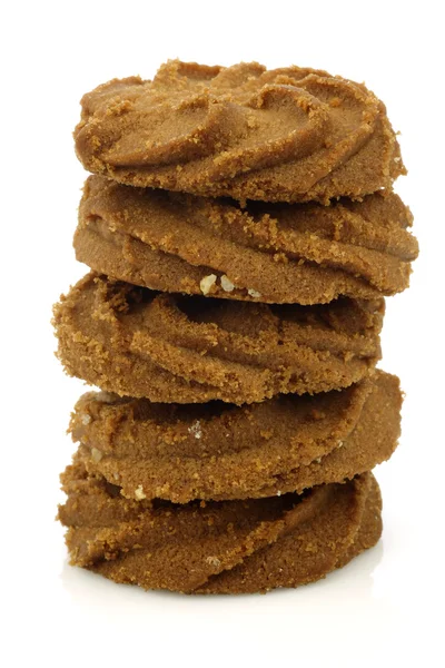 Gestapelde zoete Nederlandse karamel cookies — Stockfoto