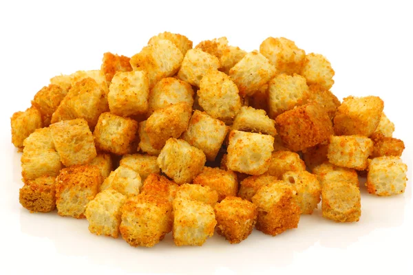 Bunch of tomato and paprika croutons — Stock Photo, Image