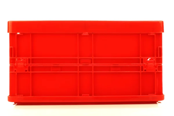 折叠式红塑料储物盒 — 图库照片