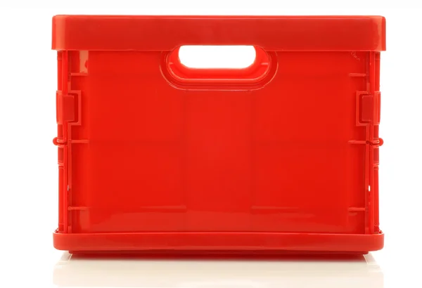 折叠式红塑料储物盒 — 图库照片