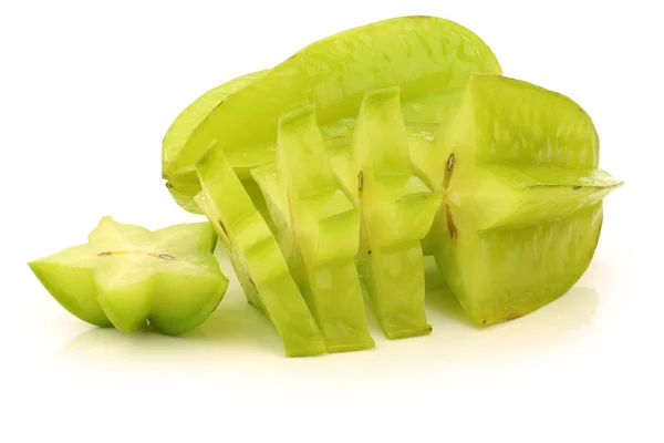 Fresh green cut starfruit — Stock Photo, Image