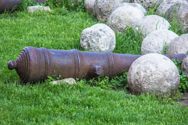 stock image Gun and cannon shot in the red square