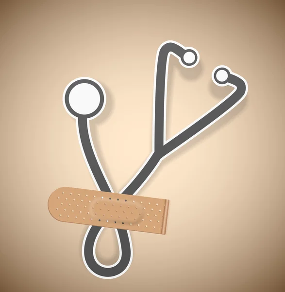 Gips und Stethoskop — Stockvektor