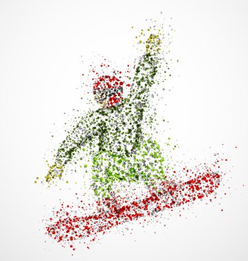 Abstract snowboarder clipart