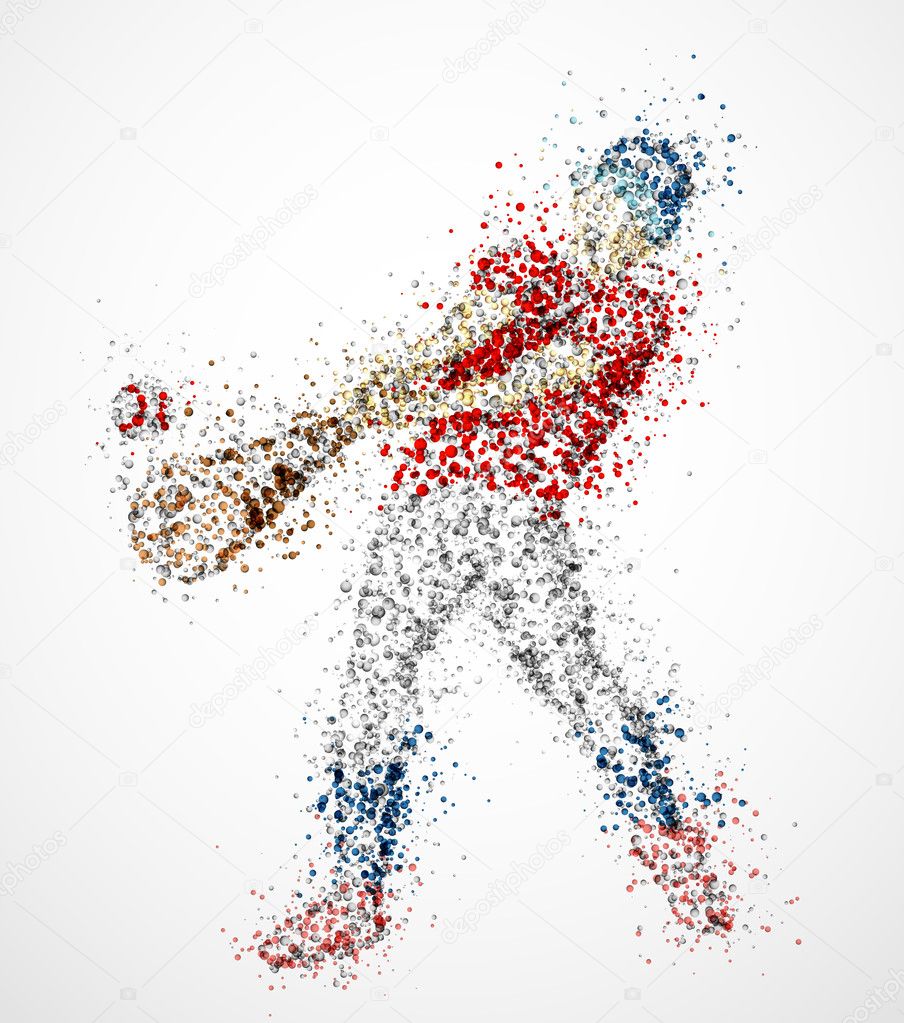Abstract baseball player