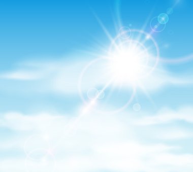 Sun is shining behind the clouds clipart