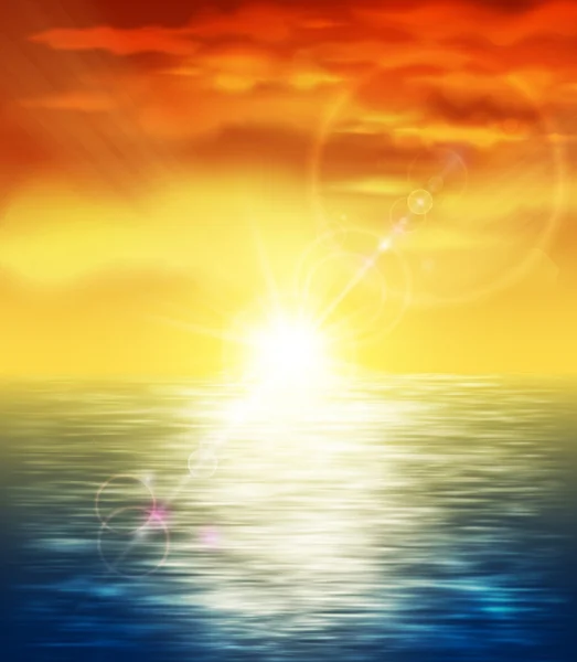Západ slunce na moři — Stockový vektor