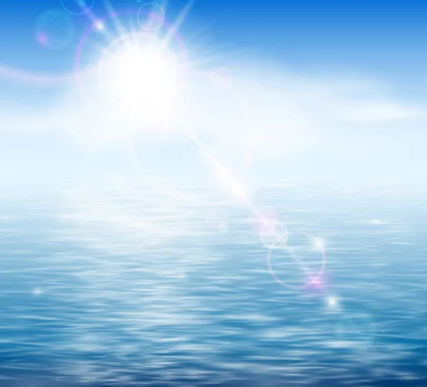 Solsken vid havet — Stock vektor