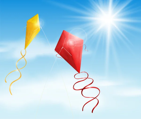 Twee kite — Stockvector