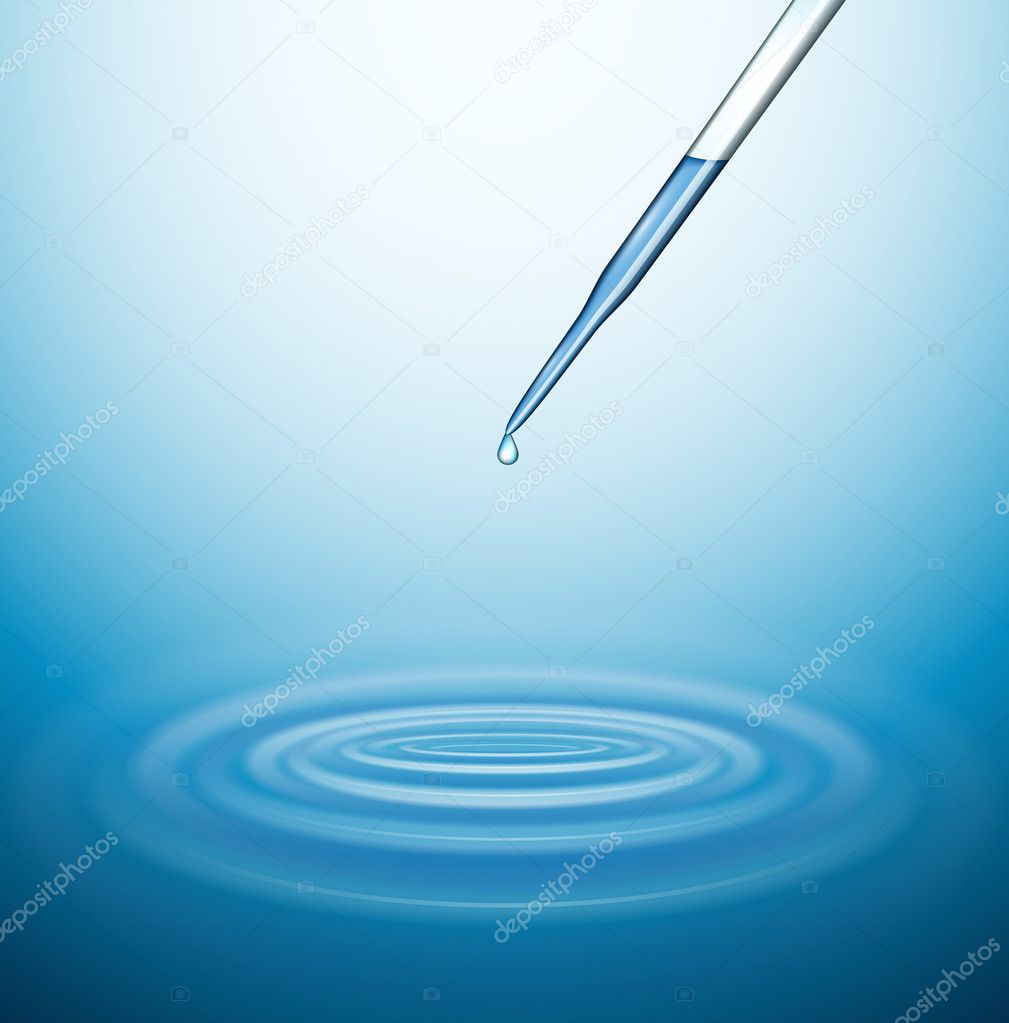 Falling drops from the pipette