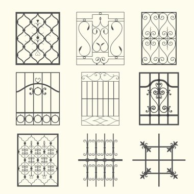 Iron window grills clipart