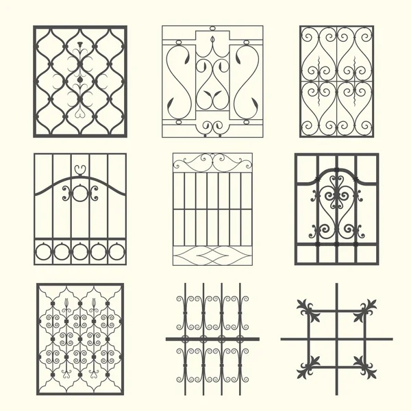 Grilles de fenêtre en fer — Image vectorielle