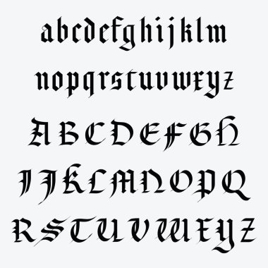 Medieval alphabet clipart