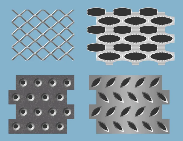 Naadloze geperforeerde metalen patronen — Stockvector