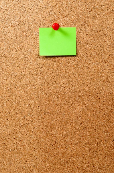 stock image Notice Board, green note and pin