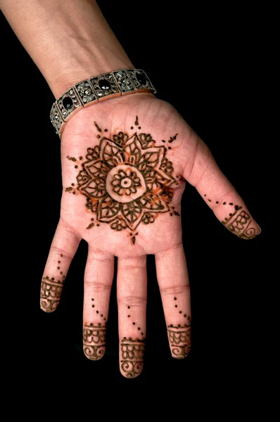 Henna - Mehendi tatuaje - arte corporal 01 — Foto de Stock