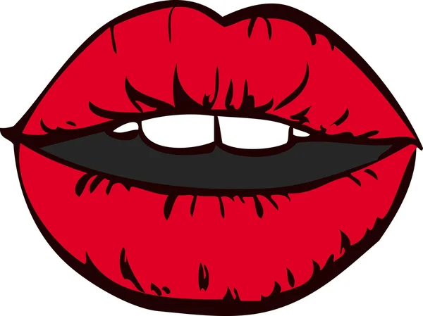 Rote Lippen — Stockvektor