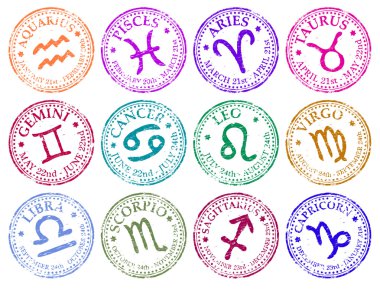 Star sign stamps clipart