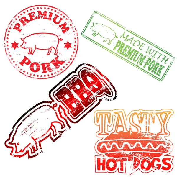 保费猪肉邮票 — 图库矢量图片