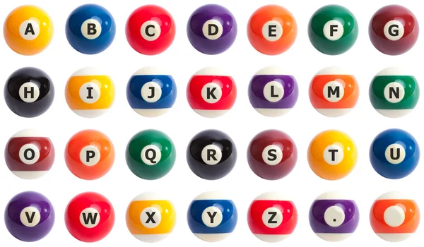 Pool Ball Alphabet — Stock Photo, Image