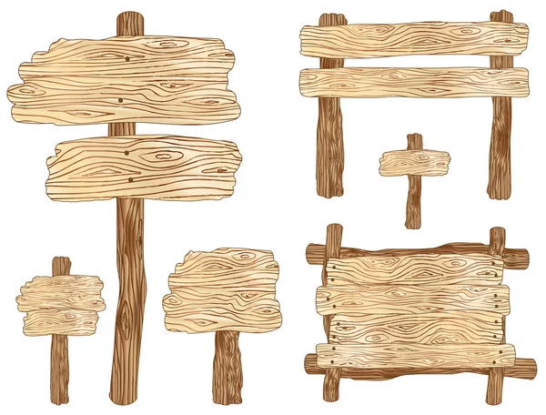 Segni di legno 1 — Vettoriale Stock
