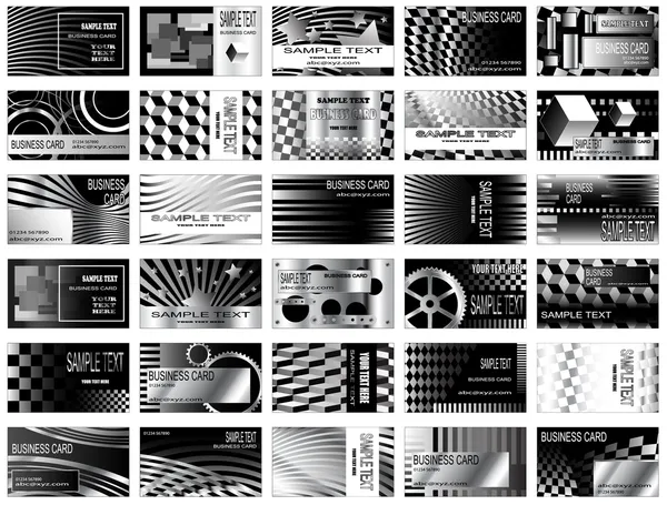 Cartes de visite noir et blanc — Image vectorielle