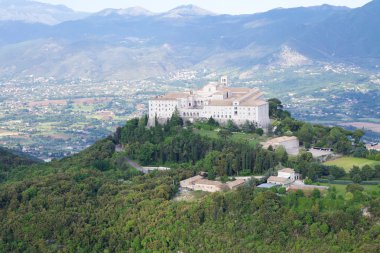 Aerial view of Montecassino Monastery clipart
