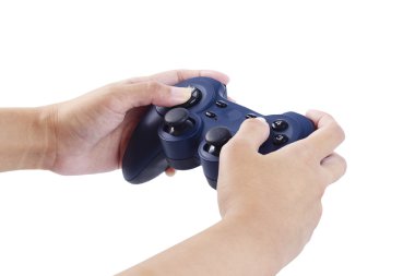 Play game with a joystick clipart