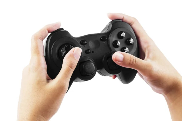 Spela spelet med en joystick — Stockfoto