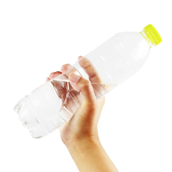 Segure garrafa de água tampa verde . — Fotografia de Stock