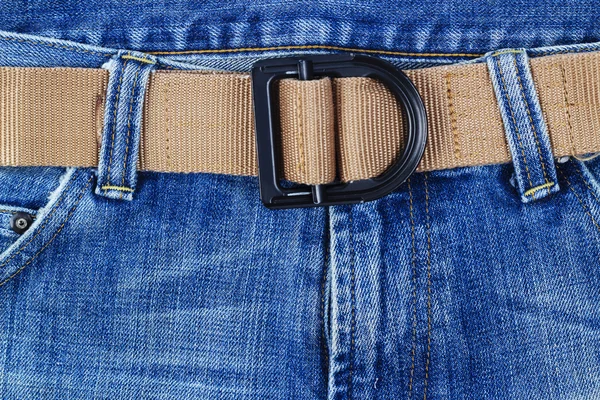 Jeans blu con cintura pistola . — Foto Stock