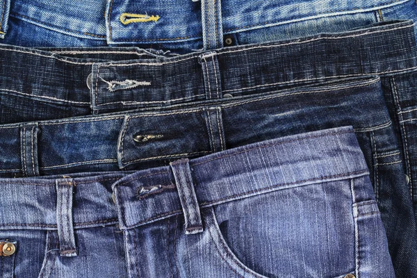 Bakgrund med blå jeans material — Stockfoto