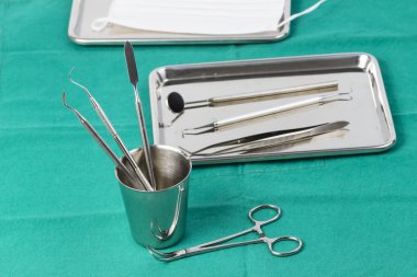Diş bakımı için metal tıbbi ekipman seti