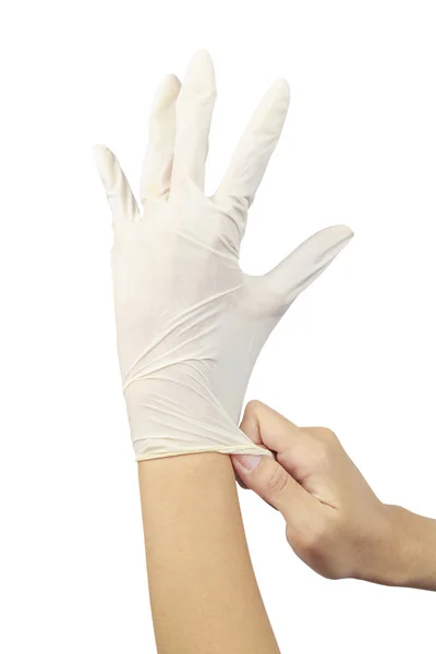 Hastaların korunması ve bakımı için tıbbi eldiven — Stok fotoğraf