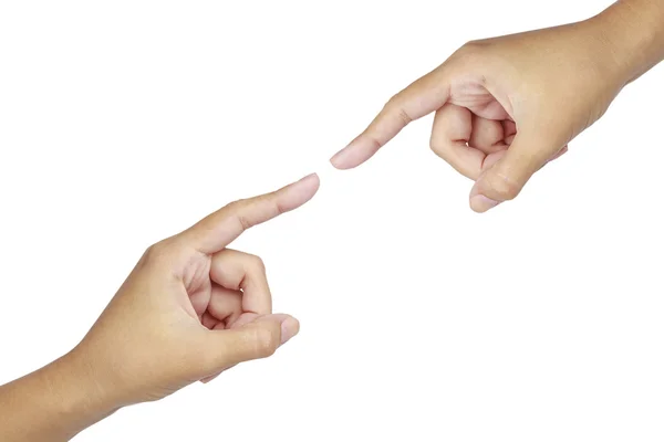 Two hand connecting which finger — Stock Photo, Image