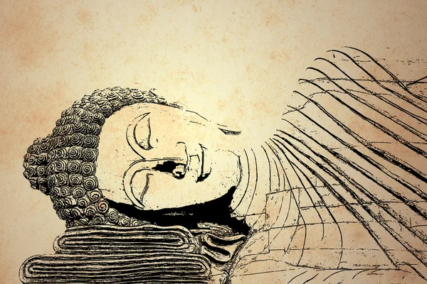 Buddha-Hintergrund. im Stil der Malerei. (erstellt und gestaltet lizenzfreie Stockfotos