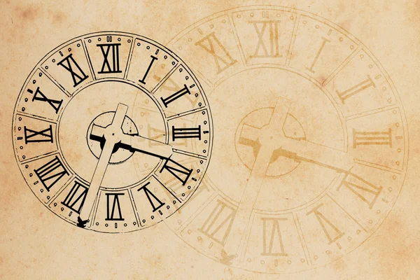 Uhr im Grunge-Stil Hintergrund Stockbild