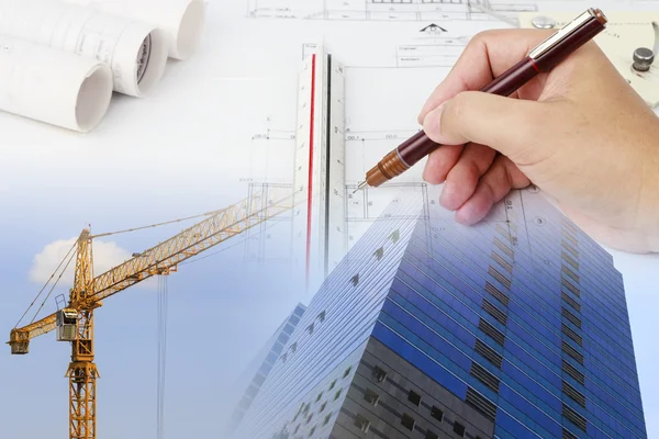 Ontwerpen en ontwikkelen van een plan van de bouw — Stockfoto