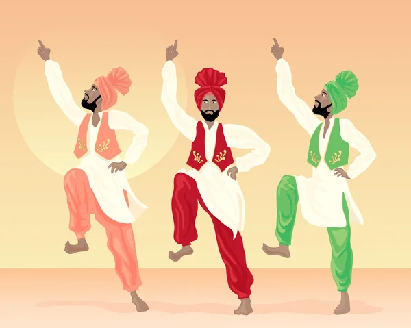 Punjabi bailando — Vector de stock