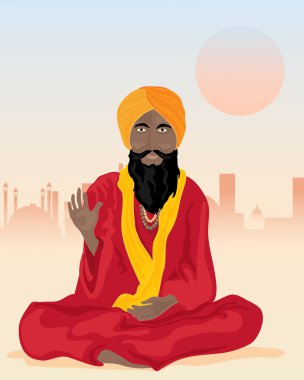 Indian sadhu clipart